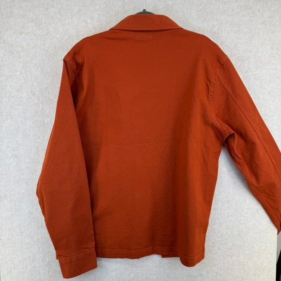 EXPRESS Men Rust Orange Utility Shirt Jacket Long Sleeve Button Front Size M - Picture 5 of 6